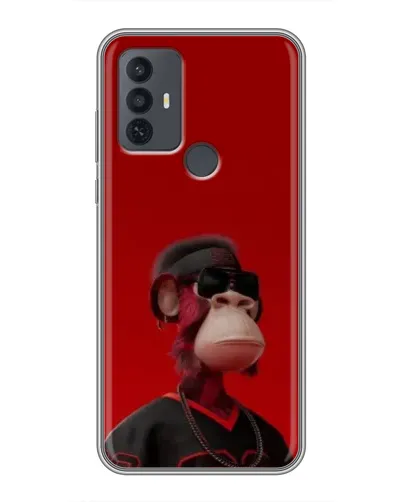 Чохол для TCL 30E з картинкою «Bored Ape в червоному»