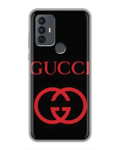 Чохол для TCL 30E з картинкою «Gucci — червоний логотип»
