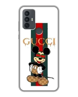 Чохол для TCL 30E з картинкою «Міккі Маус Gucci — смуги»
