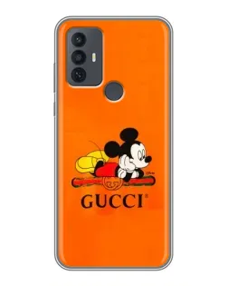 Чехол для TCL 30E с картинкой «Микки Маус Gucci — оранж»