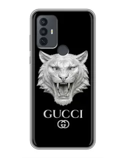 Чехол для TCL 30E с картинкой «Gucci — серебряный лев»