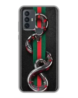 Чехол для TCL 30E с картинкой «Gucci — змея на полосе»