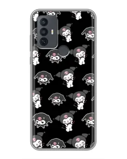 Чехол для TCL 30E с картинкой «Черный паттерн Kuromi» Чехол для TCL 30E с картинкой «Черный паттерн Kuromi»