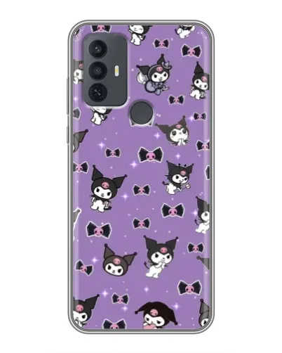 Чехол для TCL 30E с картинкой «Kuromi — паттерн»