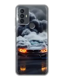 Чохол для TCL 30E з картинкою «BMW у диму»