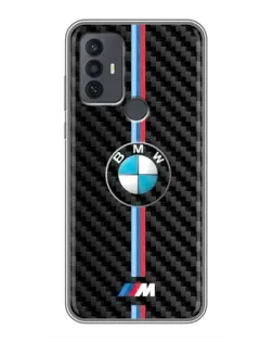 Чохол для TCL 30E з картинкою «Емблема BMW та карбон»