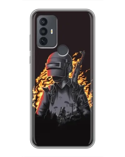 Чехол для TCL 30E с картинкой «PUBG — огненный силуэт» Чехол для TCL 30E с картинкой «PUBG — огненный силуэт»