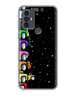 Чехол для TCL 30E с картинкой «Команда Among Us»