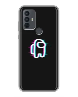 Чехол для TCL 30E с картинкой «Among Us неон»