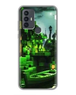 Чехол для TCL 30E с картинкой «Minecraft лесной пейзаж»