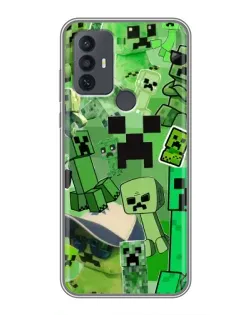 Чехол для TCL 30E с картинкой «Криперы Minecraft»