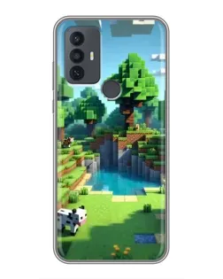 Чехол для TCL 30E с картинкой «Minecraft летний день»