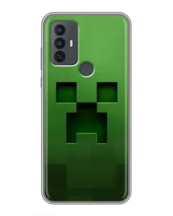 Чехол для TCL 30E с картинкой «Крипер микро-дизайн»