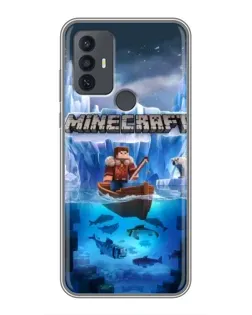Чехол для TCL 30E с картинкой «Minecraft ледяной мир»