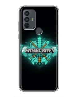 Чехол для TCL 30E с картинкой «Minecraft Diamond лого»