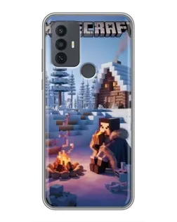 Чехол для TCL 30E с картинкой «Зимний Minecraft»