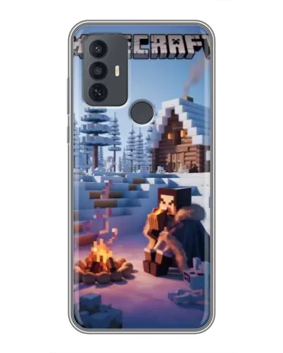 Чехол для TCL 30E с картинкой «Зимний Minecraft» Чехол для TCL 30E с картинкой «Зимний Minecraft»
