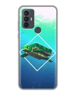 Чехол для TCL 30E с картинкой «Черепаха Minecraft»