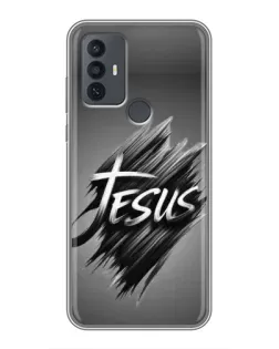 Чехол для TCL 30E с картинкой «Надпись Jesus Graffiti»