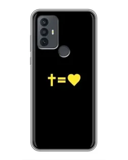 Чехол для TCL 30E с картинкой «Сердце и Крест»