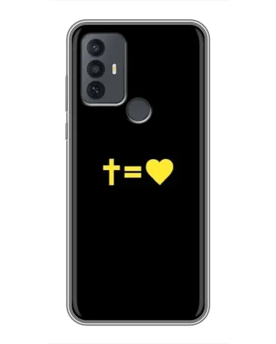 Чехол для TCL 30E с картинкой «Сердце и Крест»