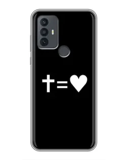 Чехол для TCL 30E с картинкой «Крест и Сердце»