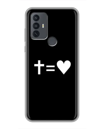 Чехол для TCL 30E с картинкой «Крест и Сердце»
