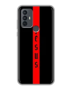 Чехол для TCL 30E с картинкой «Красная линия веры»