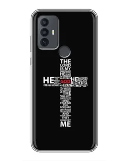 Чехол для TCL 30E с картинкой «Текстовый крест»