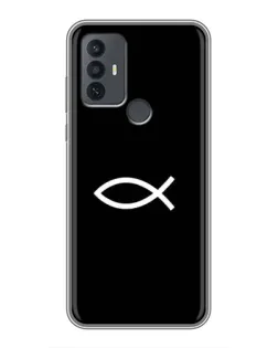 Чехол для TCL 30E с картинкой «Символ рыбы Jesus»
