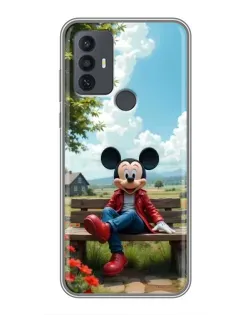 Чохол для TCL 30E з картинкою «Міккі на лавці»