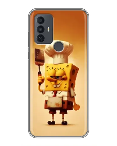 Чехол для TCL 30E с картинкой «Губка Боб повар»