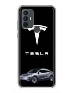 Чохол для TCL 30E з картинкою «Tesla Model Y»