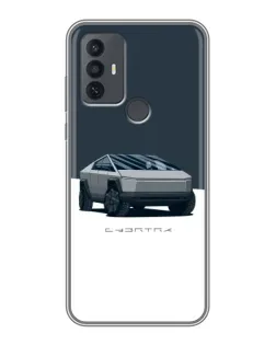 Чохол для TCL 30E з картинкою «Сріблястий Cybertruck Tesla»