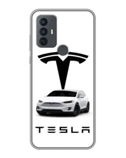 Чохол для TCL 30E з картинкою «Tesla White Style»