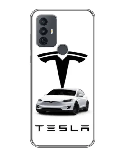 Чохол для TCL 30E з картинкою «Tesla White Style»