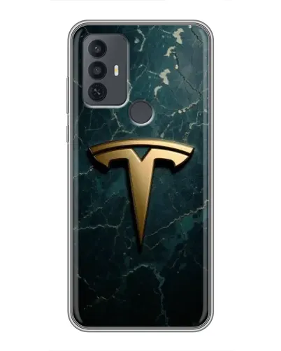 Чохол для TCL 30E з картинкою «Мармурова Tesla Gold»