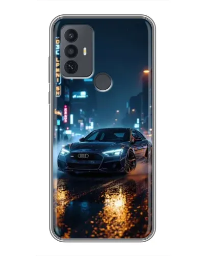 Чохол для TCL 30E з картинкою «Нічне місто та Audi»