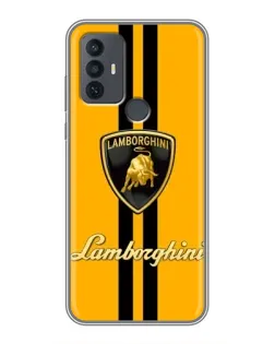 Чохол для TCL 30E з картинкою «Lamborghini Stripe жовтий»