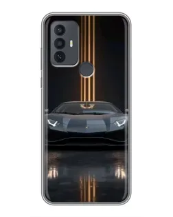 Чохол для TCL 30E з картинкою «Lamborghini золоті лінії»