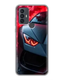 Чохол для TCL 30E з картинкою «Lamborghini червоне сяйво»