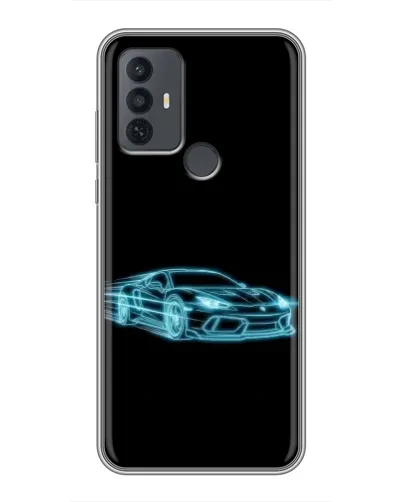 Чохол для TCL 30E з картинкою «Неоновий контур Lamborghini»