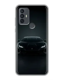 Чохол для TCL 30E з картинкою «Чорний Lamborghini Aventador»