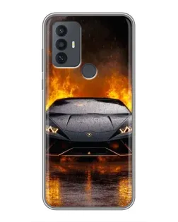 Чохол для TCL 30E з картинкою «Lamborghini у вогні»