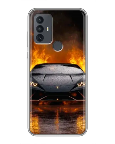 Чохол для TCL 30E з картинкою «Lamborghini у вогні»