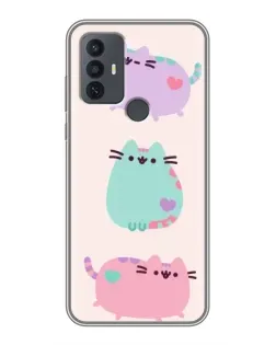 Чохол для TCL 30E з картинкою «Pusheen тріо»