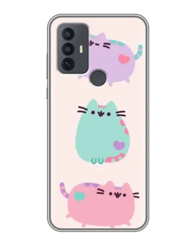 Чохол для TCL 30E з картинкою «Pusheen тріо»