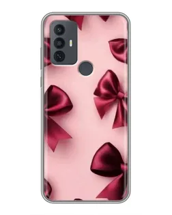 Чехол для TCL 30E с картинкой «Бордовый атлас»