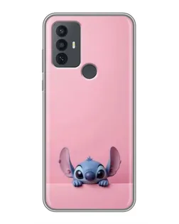 Чехол для TCL 30E с картинкой «Stitch выглядывает»