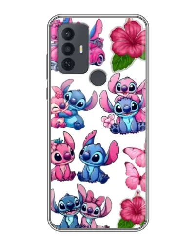Чехол для TCL 30E с картинкой «Стикеры Stitch и Angel» Чехол для TCL 30E с картинкой «Стикеры Stitch и Angel»